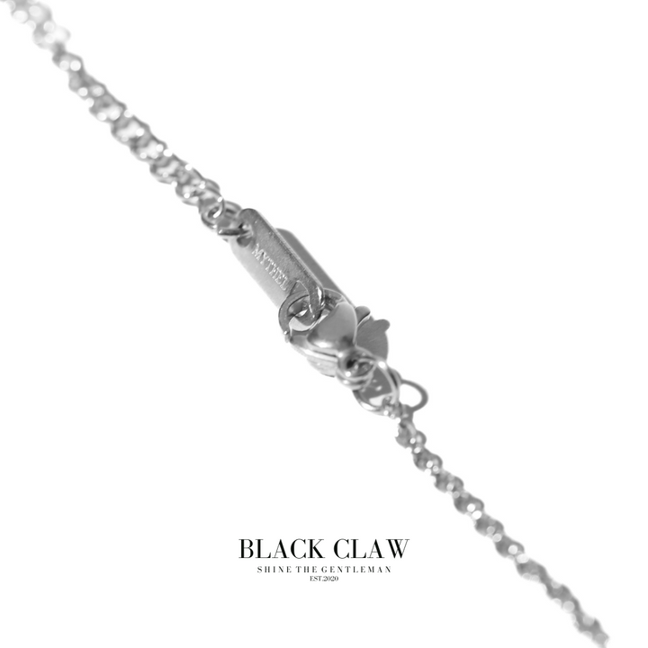 S925 Zirconia square and Cross necklace【SILVER】