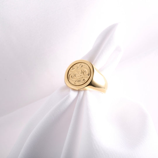 Hawaiian Signet Coin Ring 【GOLD】