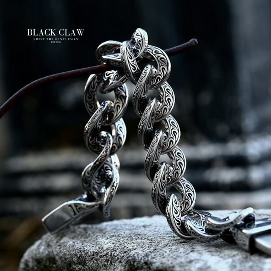 316L Vintage Arabesque Pattern Chain  Bracelet