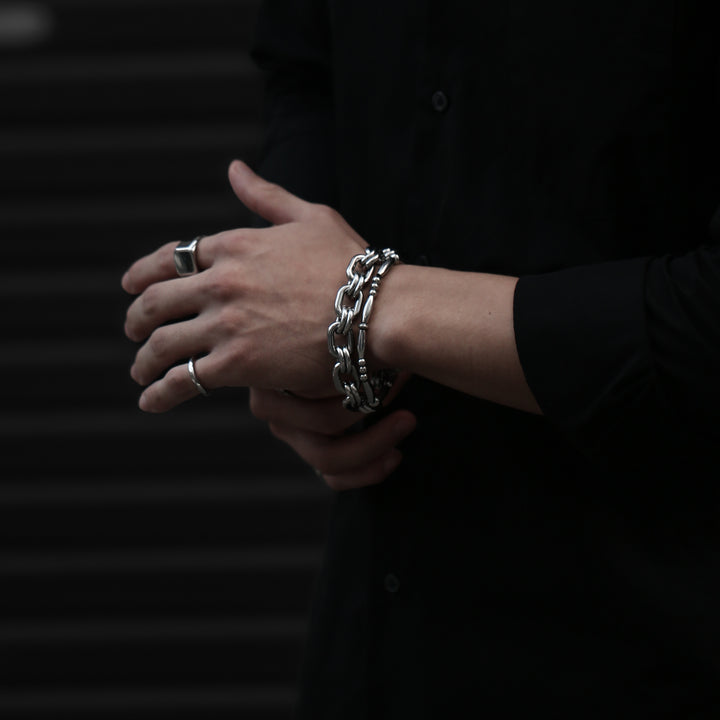 Navajo Beaded Bracelet B&C 【SILVER】