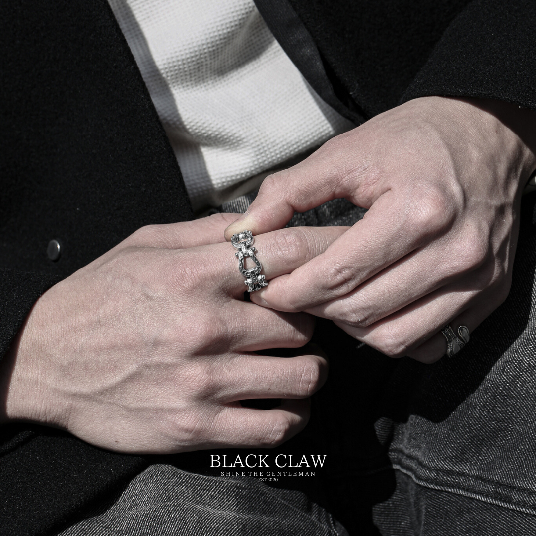 S925 Horseshoe Chain Ring（拡張可能）