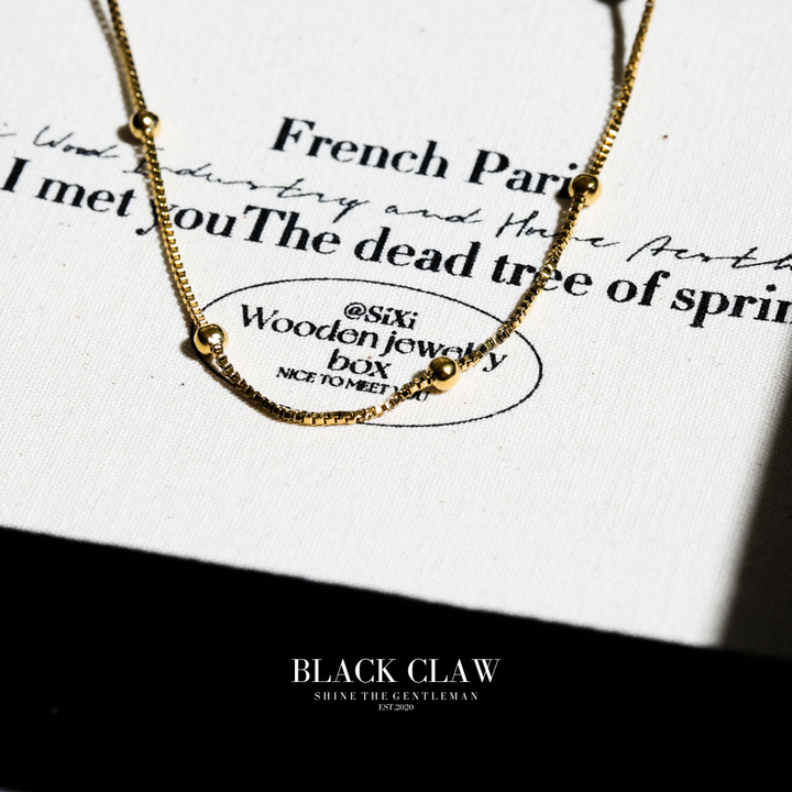 316L Cube Chain necklace-【GOLD】