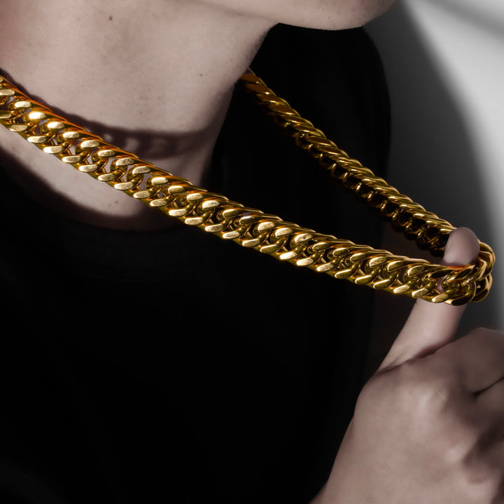 316L Double Chain Necklace Gold