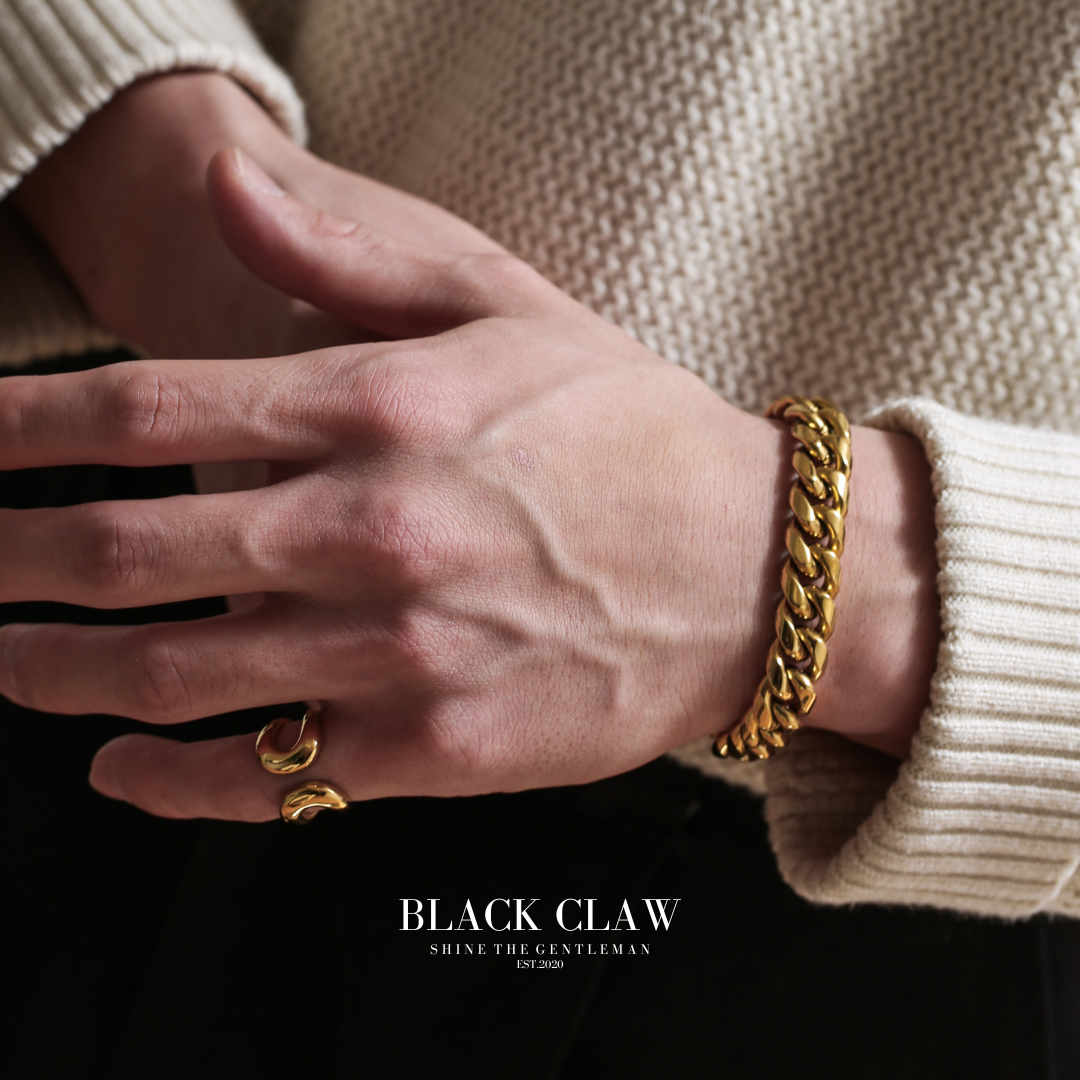 316L Lily Flower Chain  Bracelet　【GOLD】