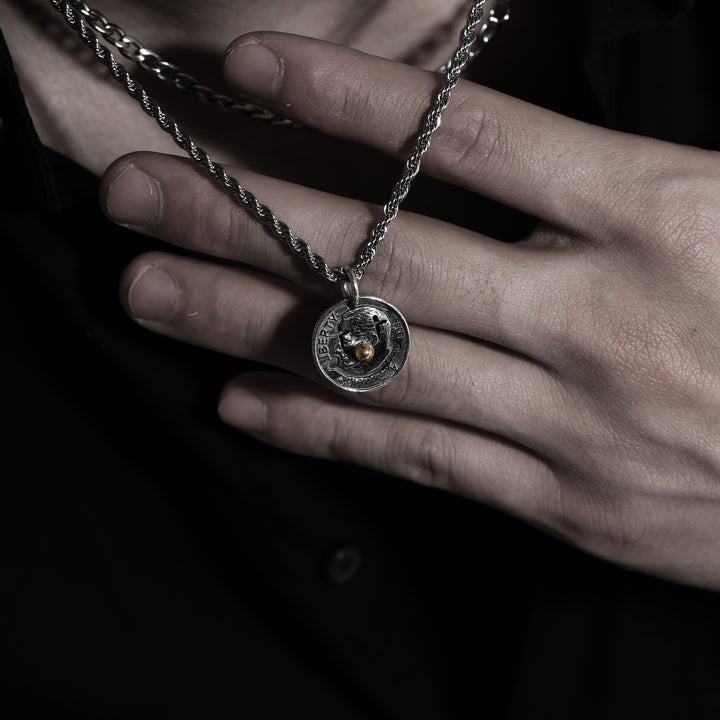 S925 Smile Coin Reversible Necklace
