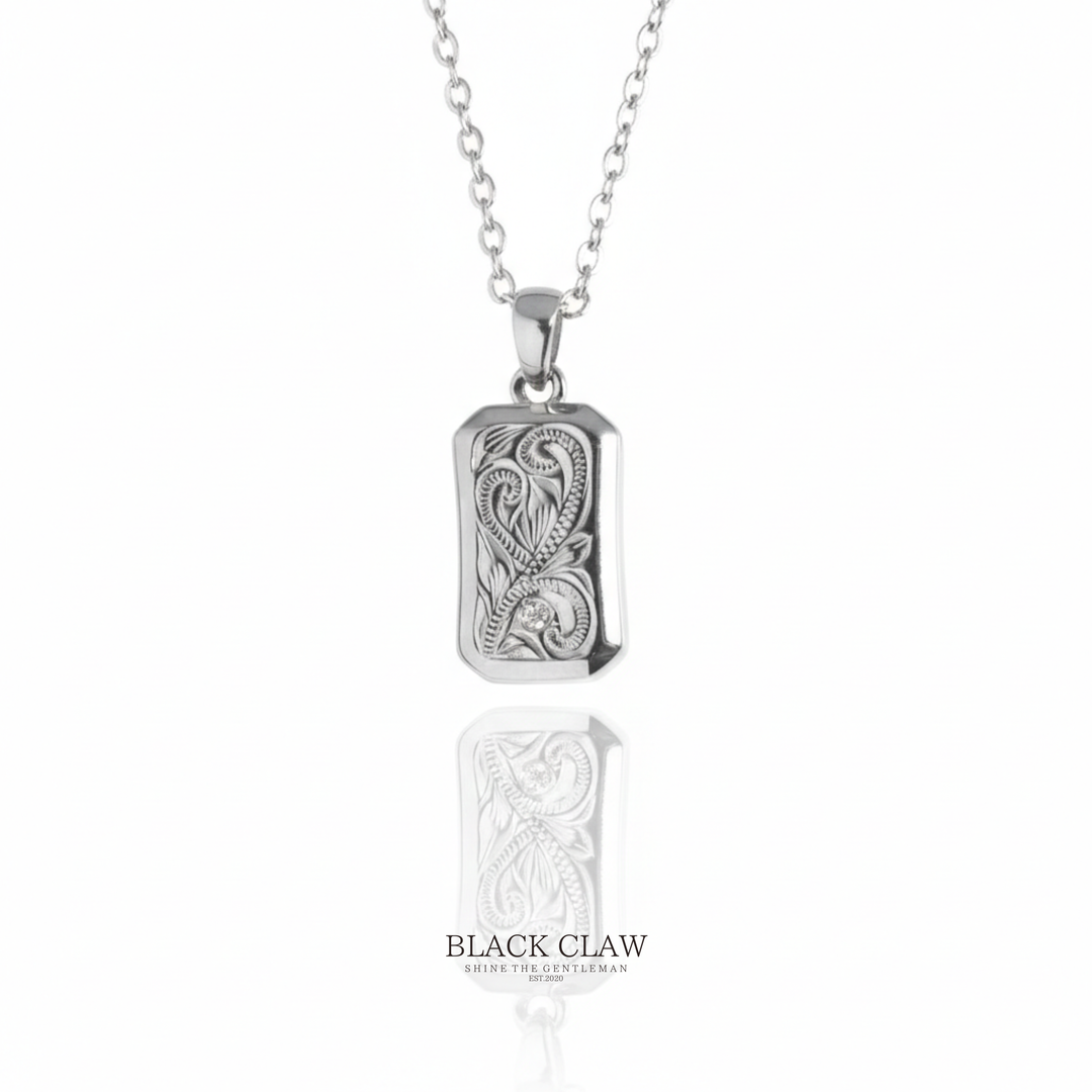 316L Hawaiian Square Zirconia Necklace【SILVER】
