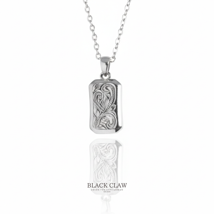 316L Hawaiian Square Zirconia Necklace【SILVER】