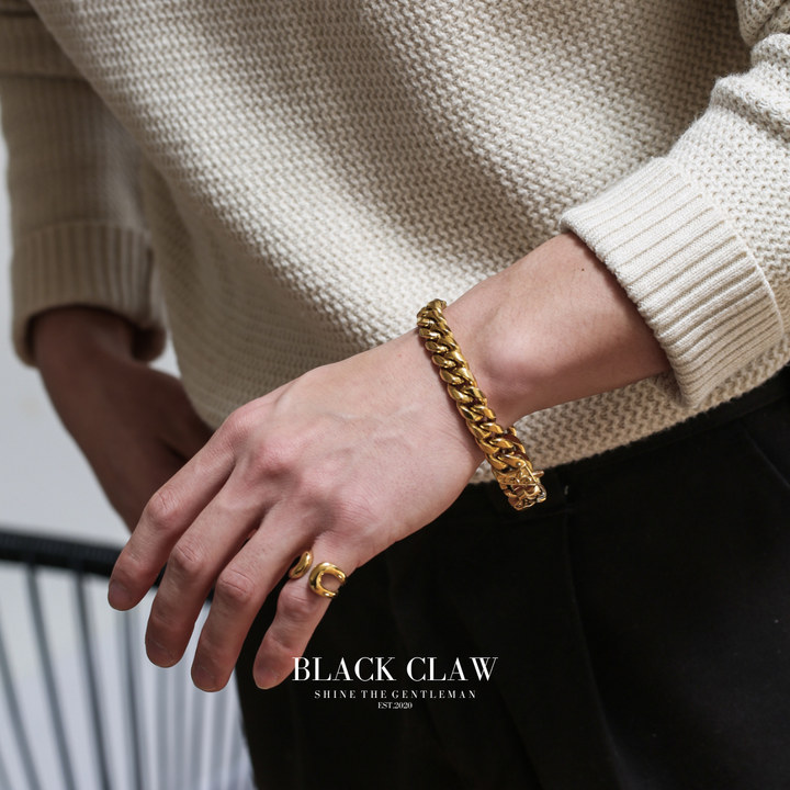 316L Lily Flower Chain  Bracelet　【GOLD】