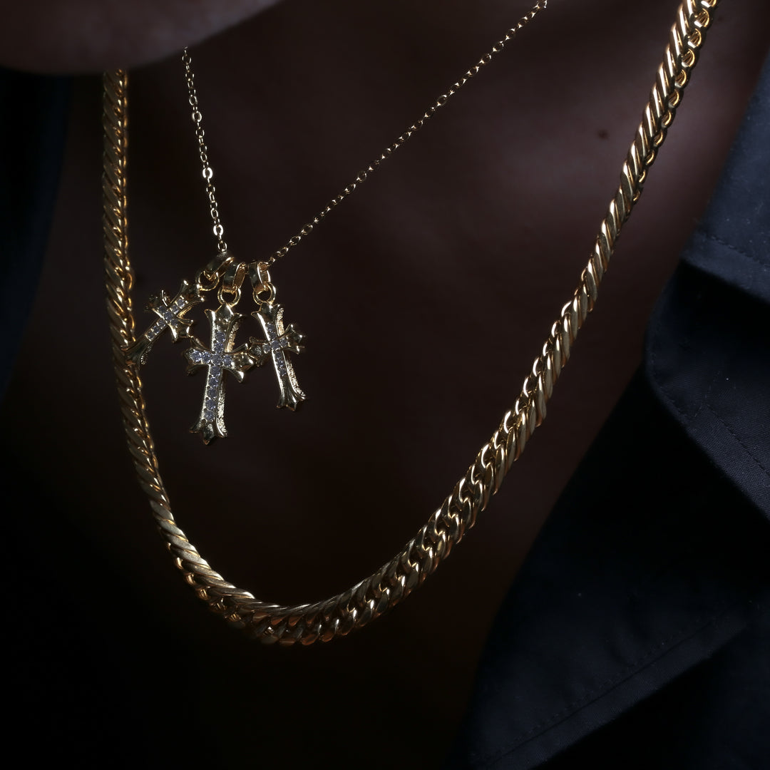 Hawaiian Triple Cross Necklace　【GOLD】
