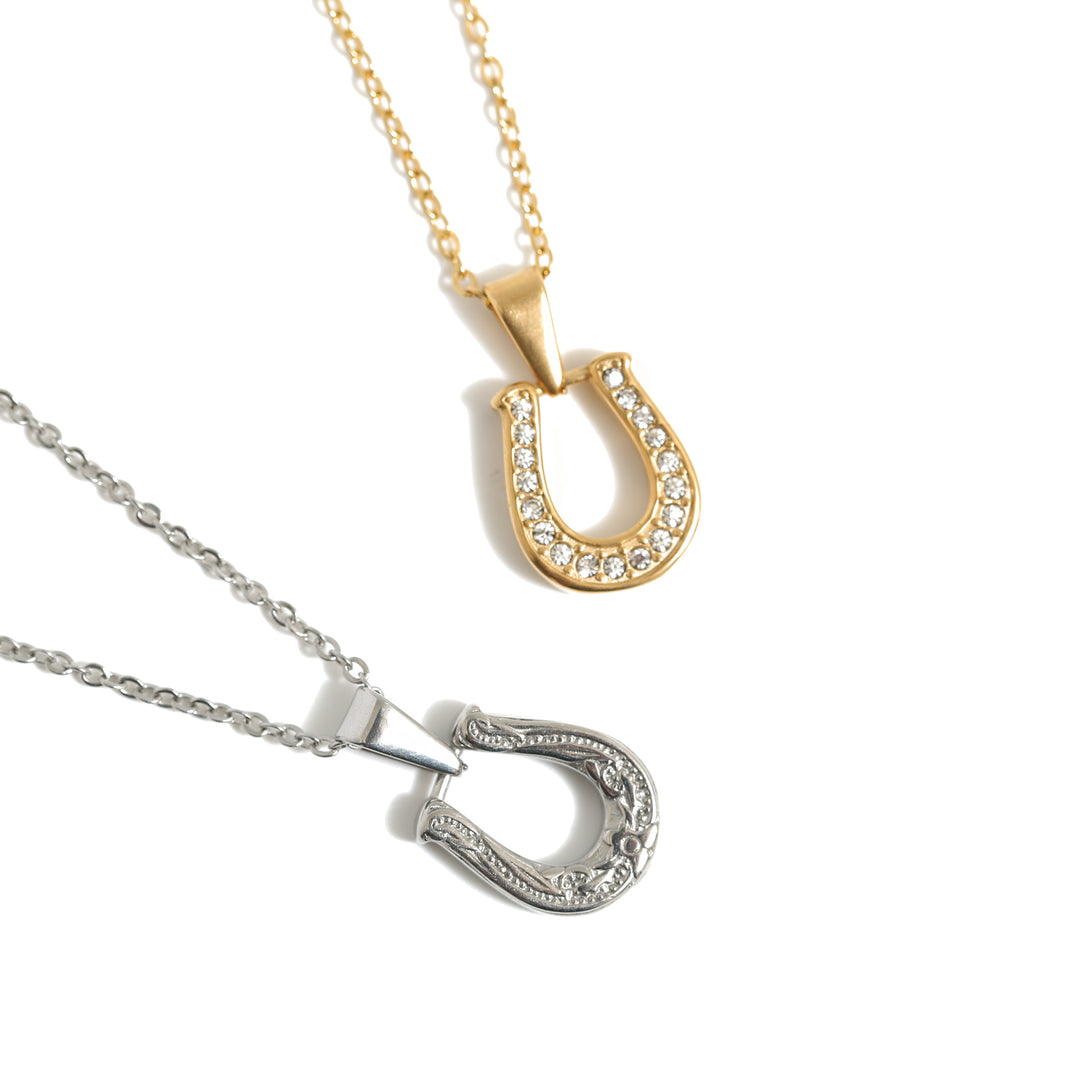 Horseshoe Reversible Necklace Silver
