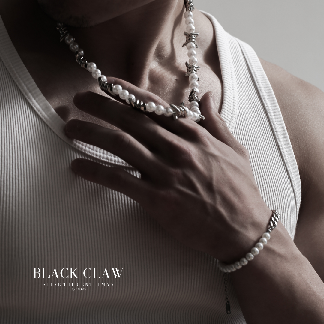 316L Pearl Chain bracelet【B&C】SILVER