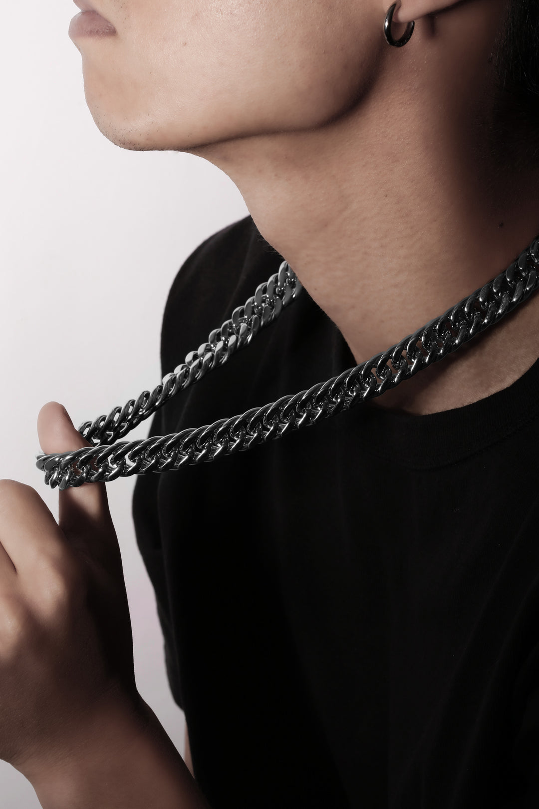 316L Double Chain Necklace Silver