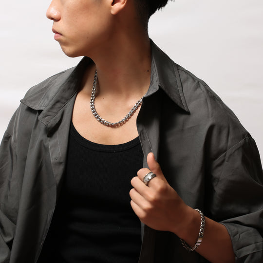 【8mm】316L Flat Link Chain  Necklace