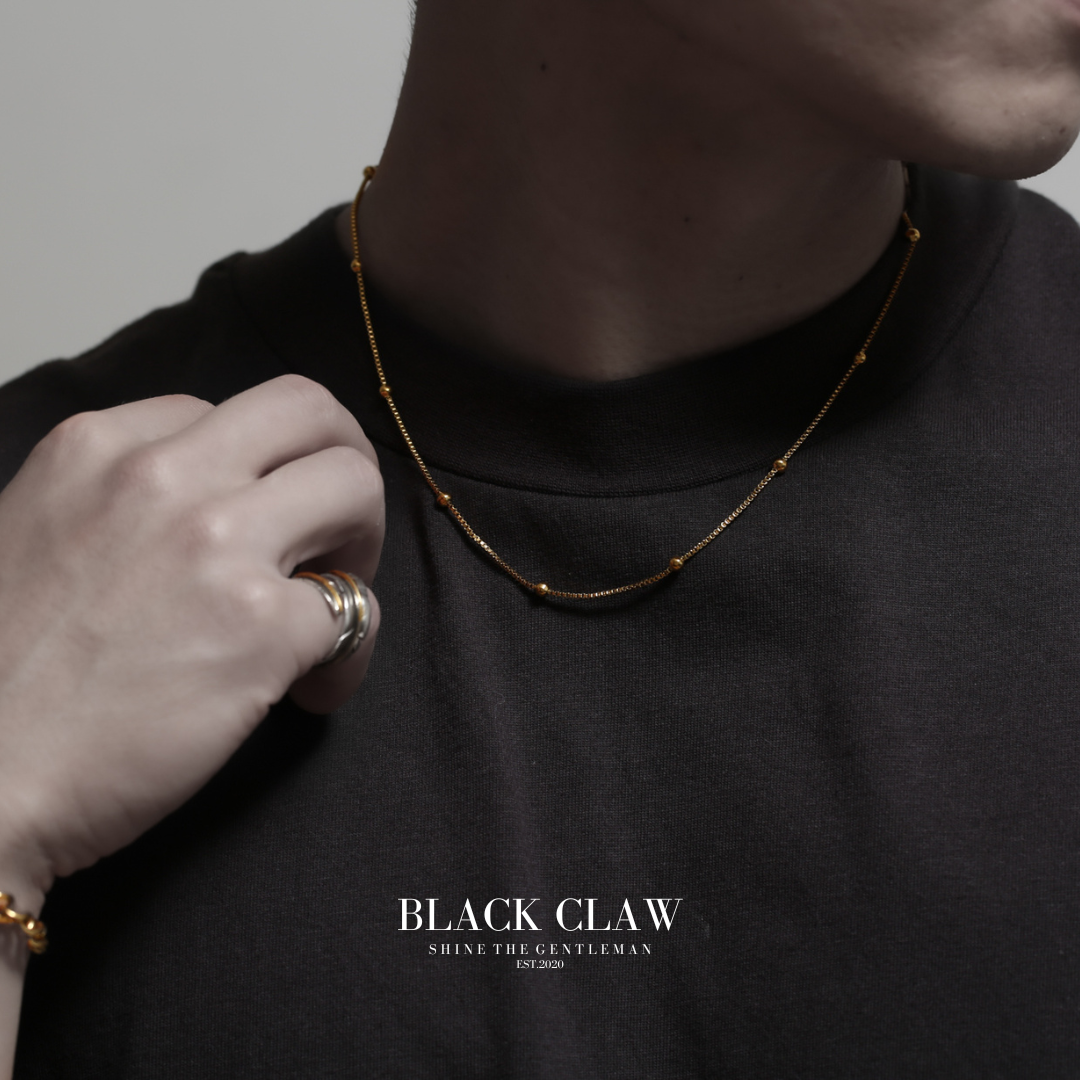 316L Cube Chain necklace-【GOLD】