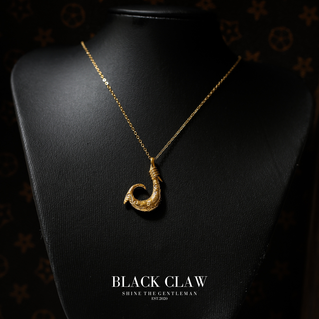Hawaiian Fish Hook Pendant Necklace  【GOLD】