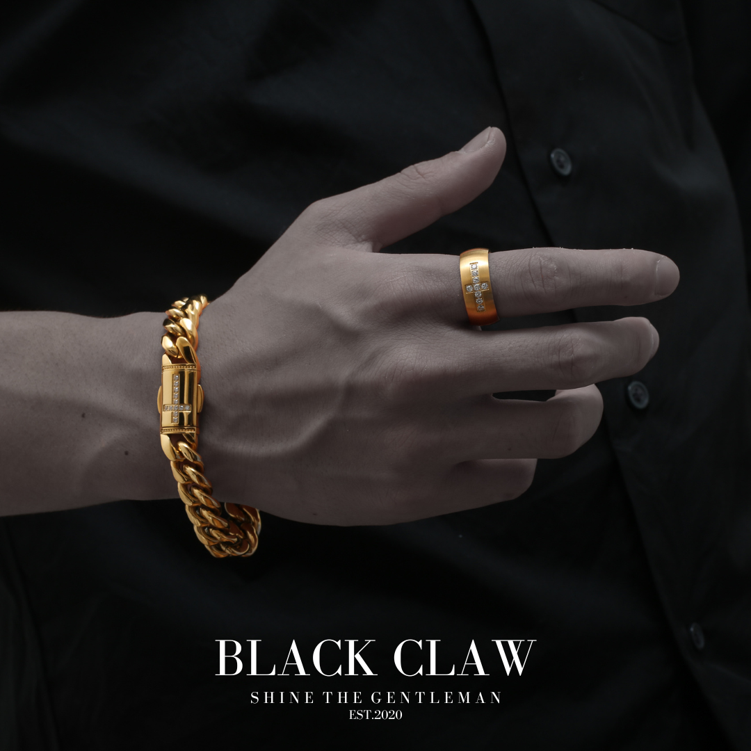 316L Zirconia Cross Chain  Bracelet【GOLD】