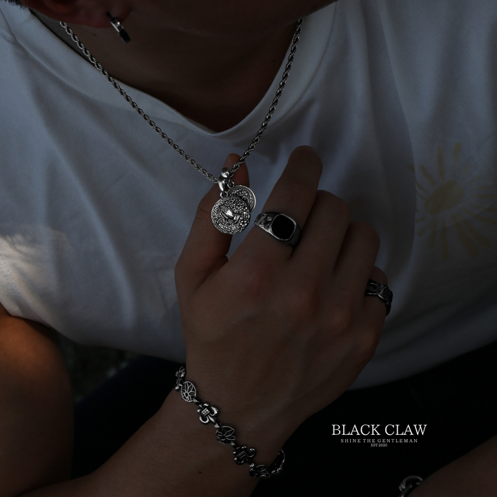 BLACK CLAW Prayer Coin Pendant