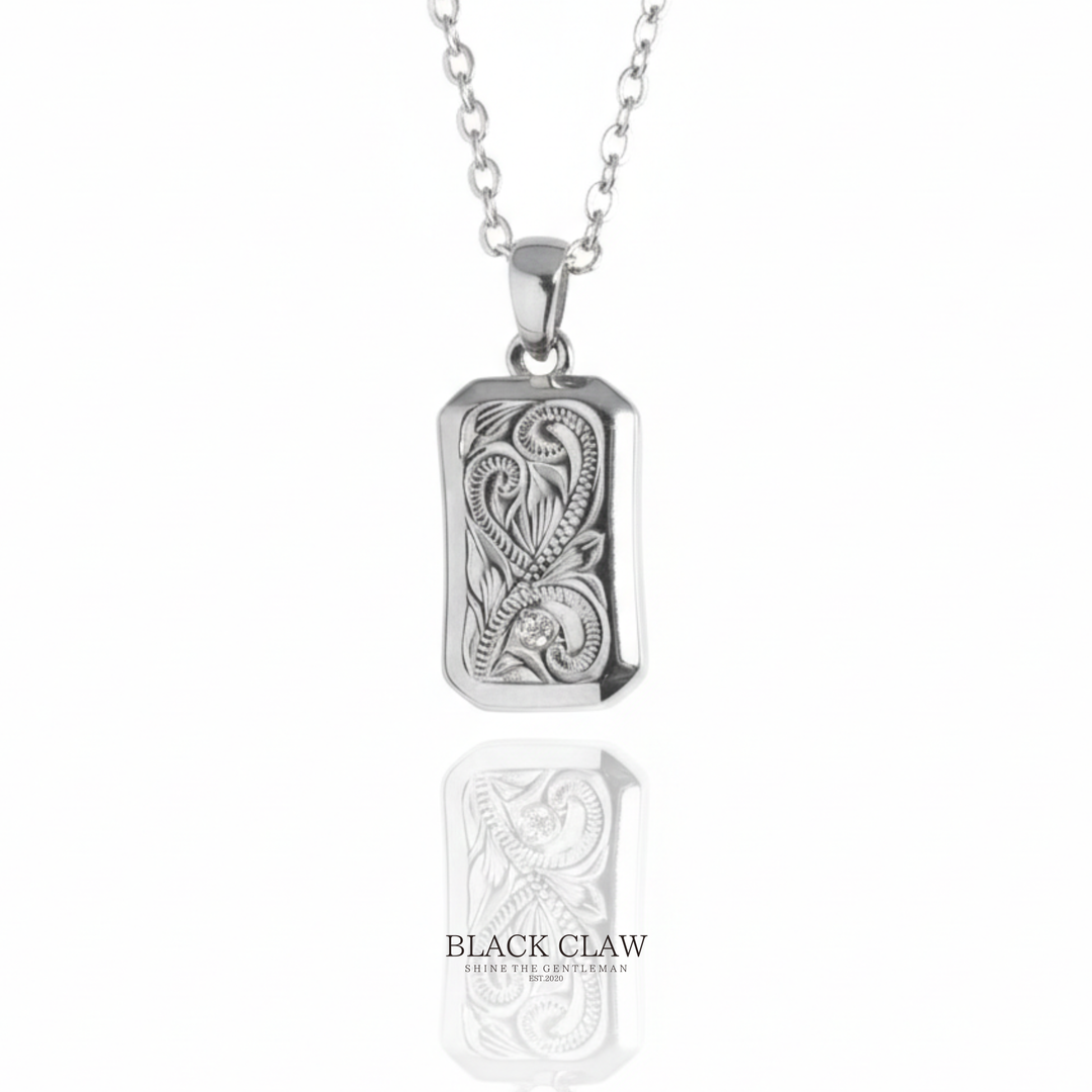 316L Hawaiian Square Zirconia Necklace【SILVER】