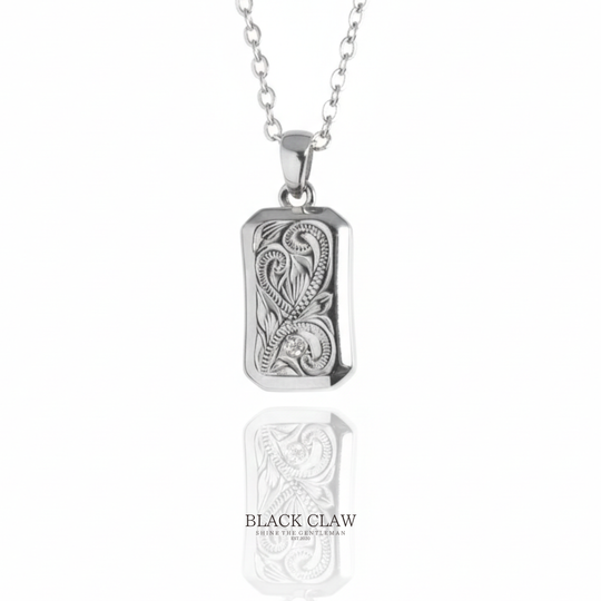 316L Hawaiian Square Zirconia Necklace【SILVER】