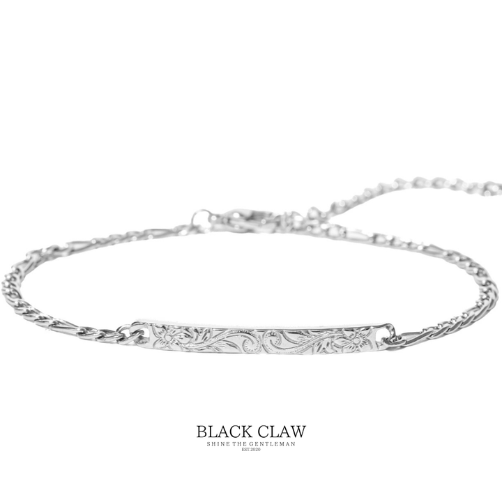 【Engraved Hawaiian Bar Bracelet】 【SILVER】
