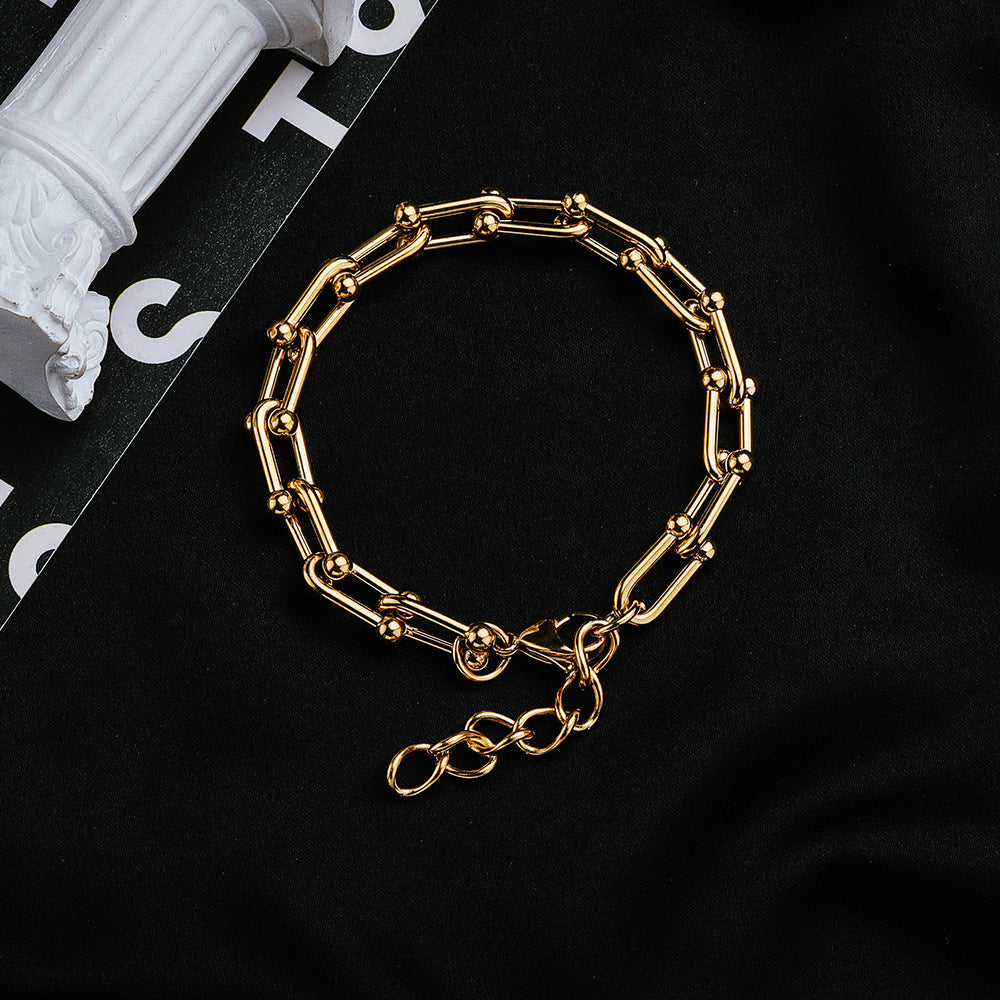 316L U Chain  Bracelet SILVER