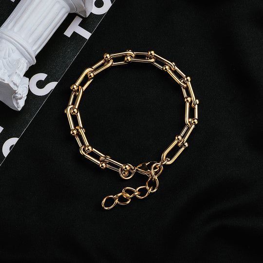 316L U Chain  Bracelet SILVER
