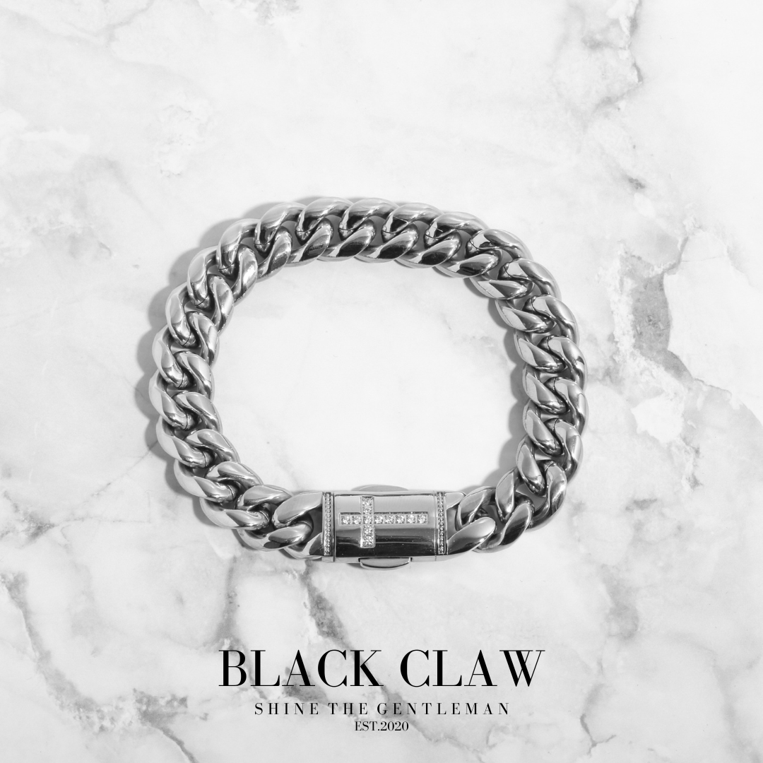 316L Zirconia Cross Chain  Bracelet【SILVER】