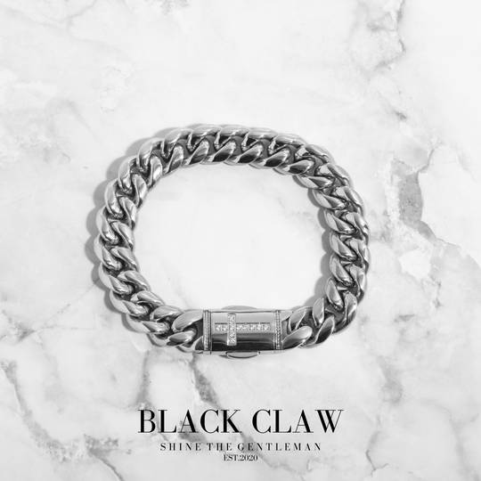 316L Zirconia Cross Chain  Bracelet【SILVER】