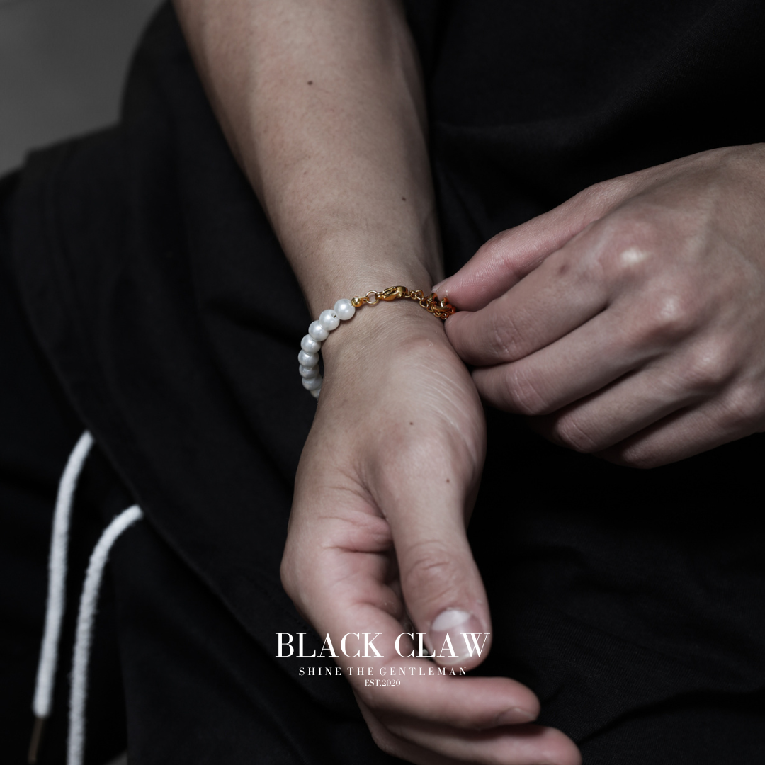 316L Pearl Chain bracelet【B&C】GOLD