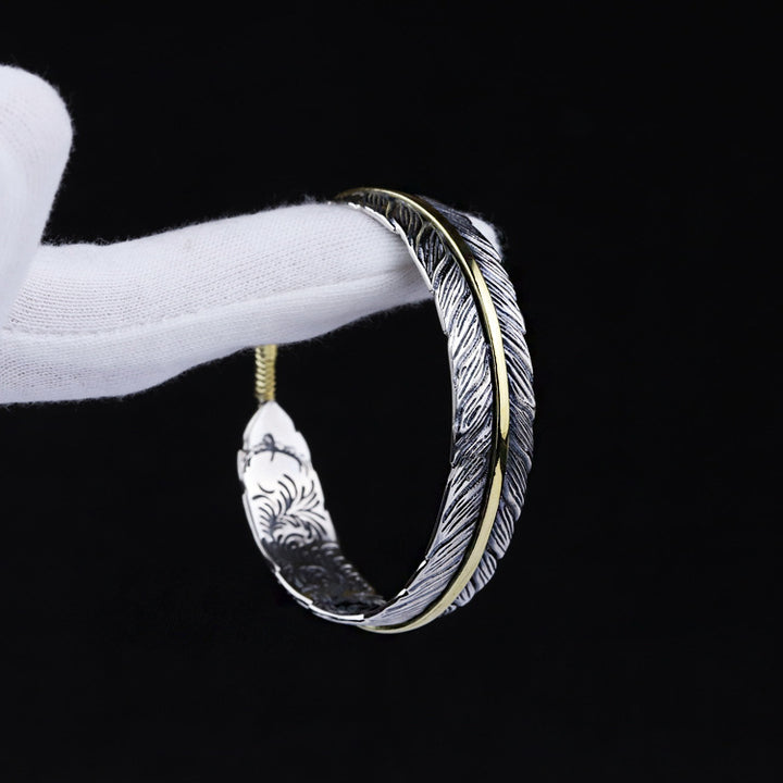 S925 Indian Feather Bangle