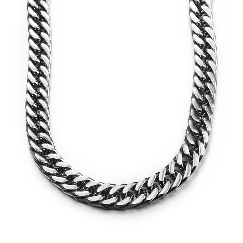 316L Double Chain Necklace Silver