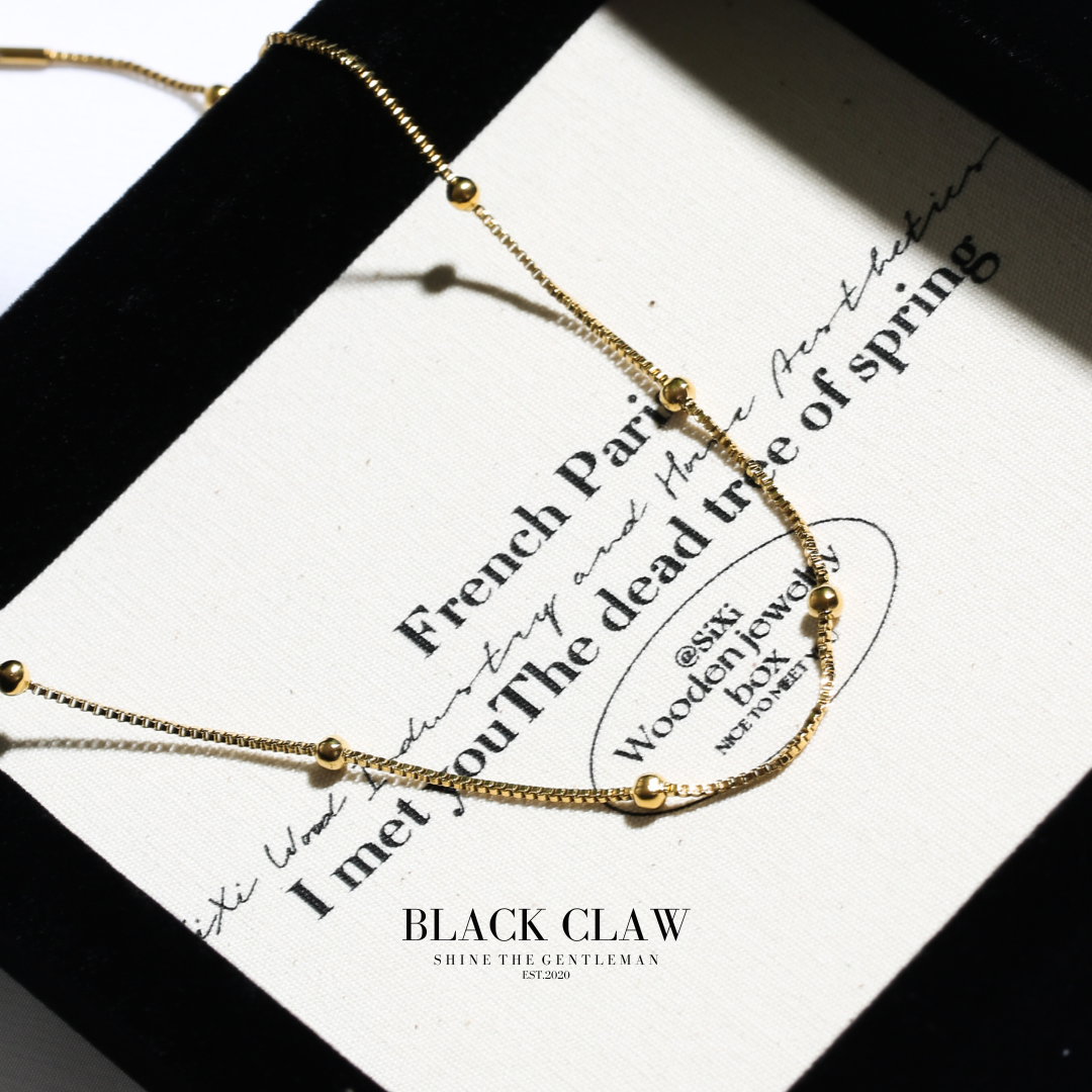 316L Cube Chain necklace-【GOLD】