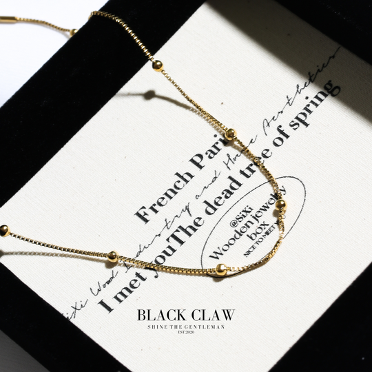 316L Cube Chain necklace-【GOLD】