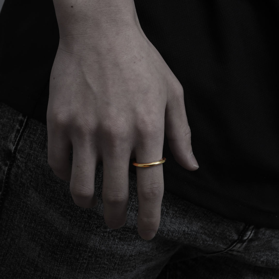 316L Simple Wave Ring GOLD