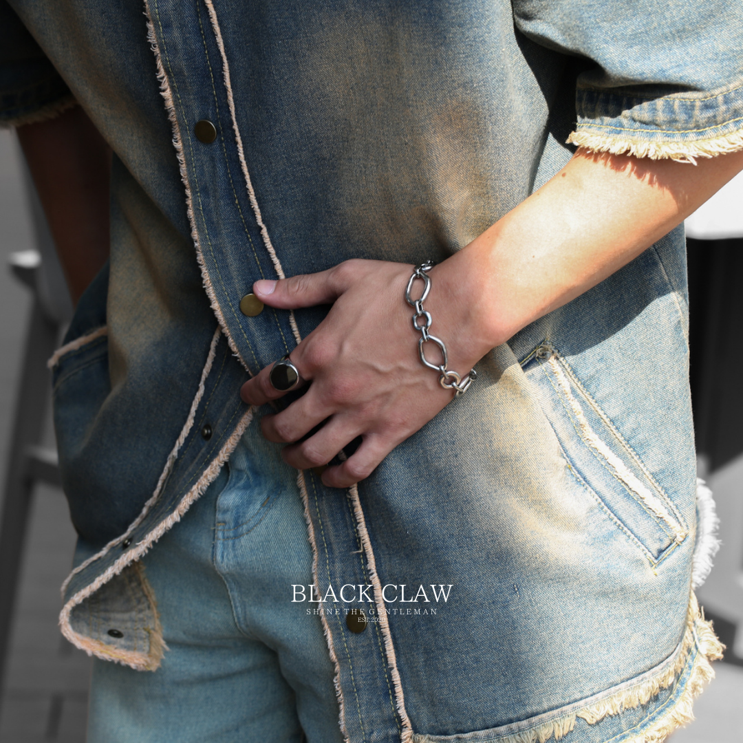 Geometric Chain Bracelet [Silver]