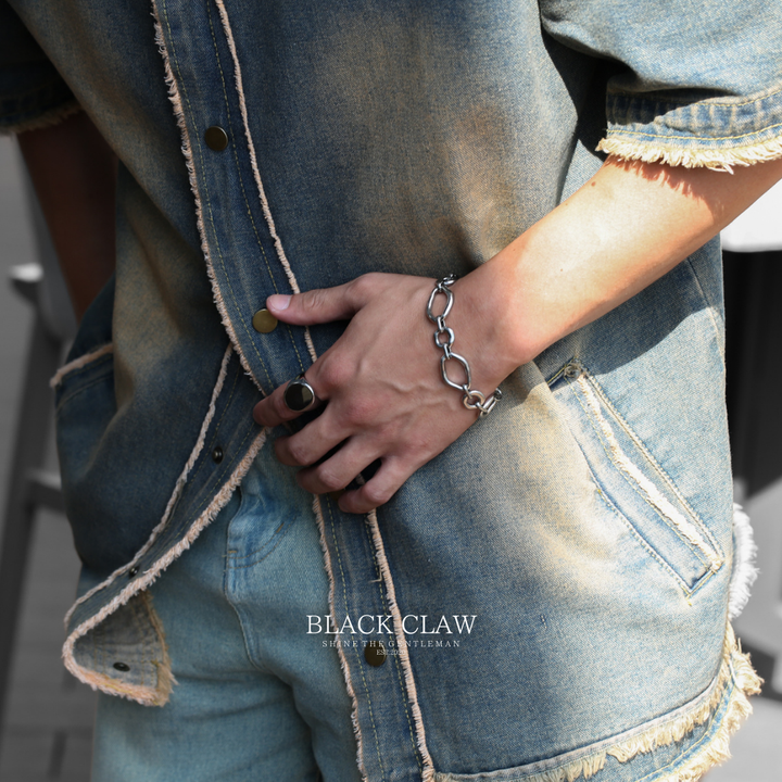 Geometric Chain Bracelet [Silver]
