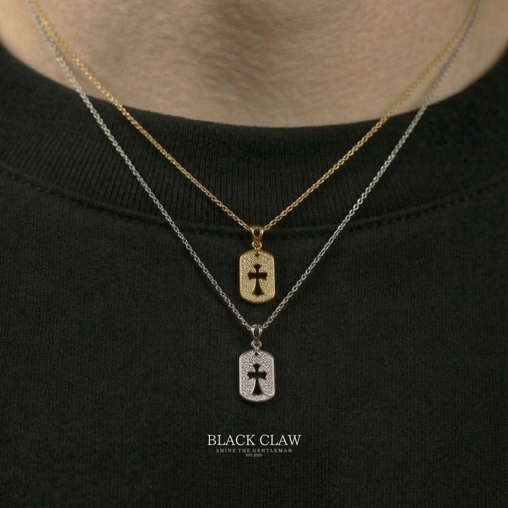 S925 Zirconia Square Cross necklace