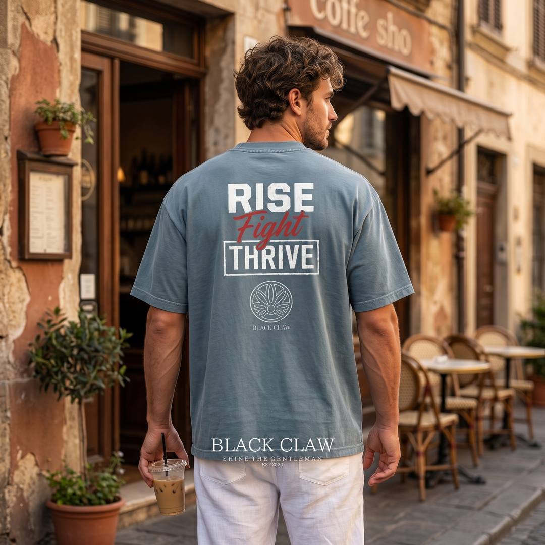 RISE FIGHT THRIVE ガーメントダイTシャツ
