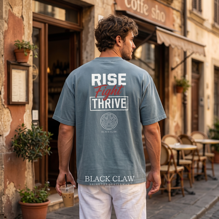 RISE FIGHT THRIVE ガーメントダイTシャツ