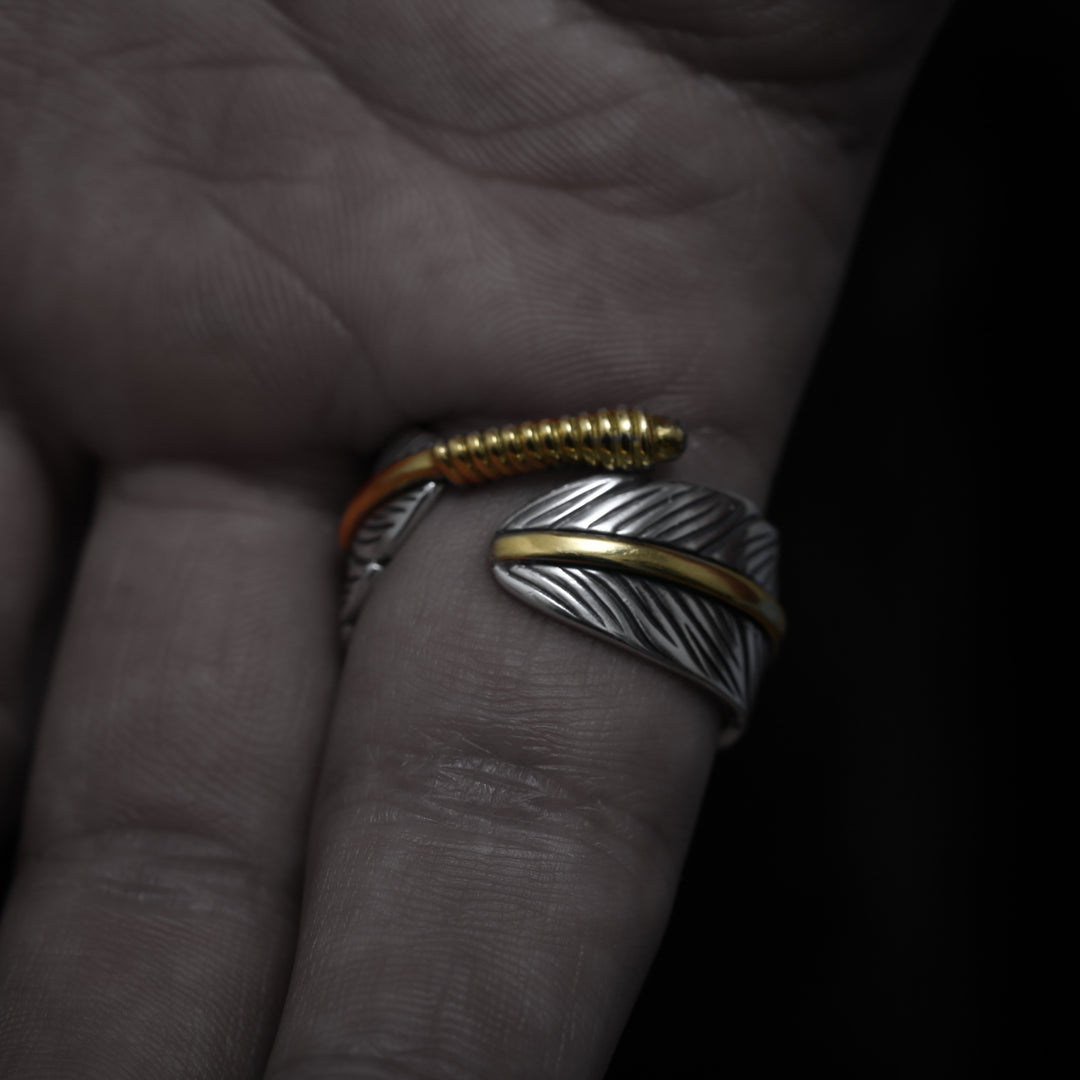 S925 Indian Feather Ring