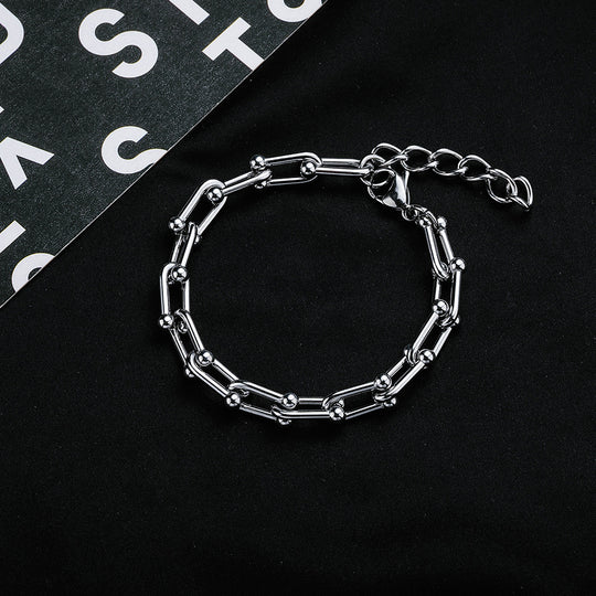316L U Chain  Bracelet SILVER
