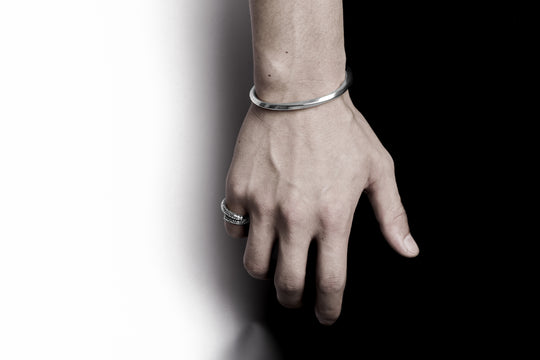 316L Surgical Stainless Bangle -Silver