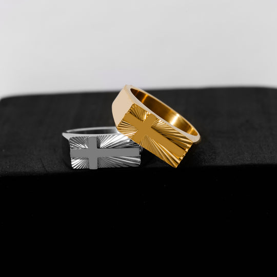 316L Jagged Cross Ring SILVER