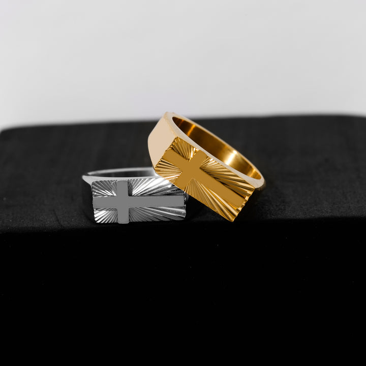 316L Jagged Cross Ring SILVER