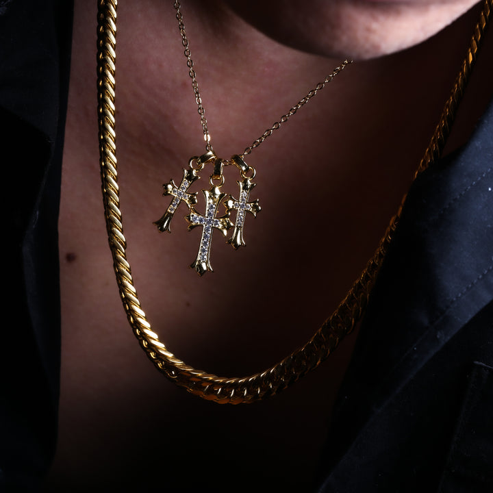 Hawaiian Triple Cross Necklace　【GOLD】