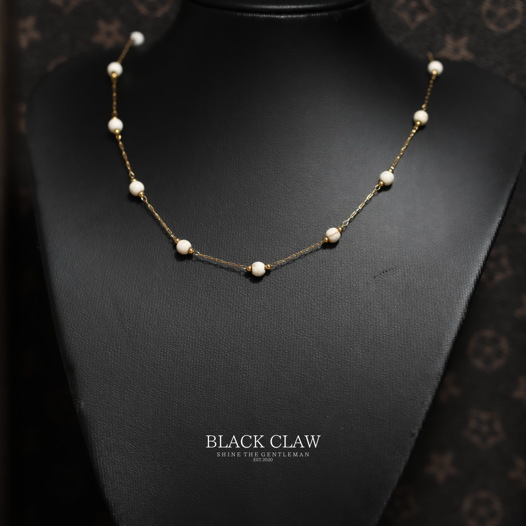 Turquoise Accent Necklace　【White】