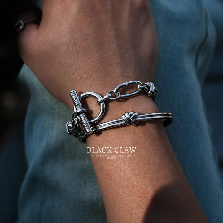 316L  Musubi Curve Bangle 【Silver】