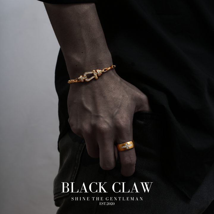 Zirconia Horseshoe Chain  Bracelet【GOLD】