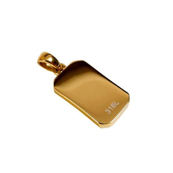 316L Hawaiian Square Zirconia Necklace【GOLD】
