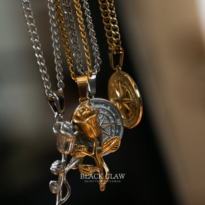 Compass Pendant Necklace 【Silver】